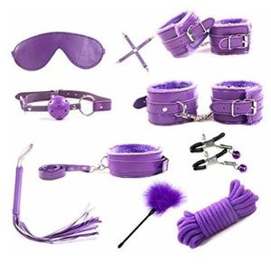 LAST ONE 10 Piece Purple Bondage Kit for Beginners